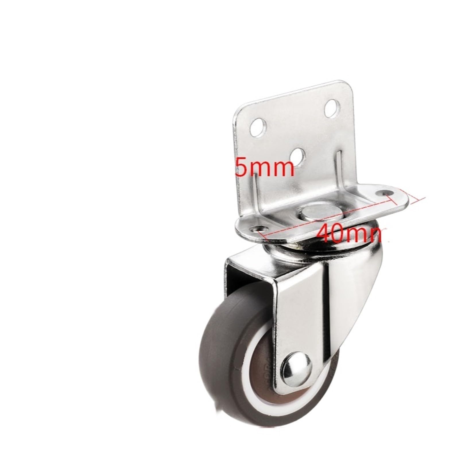 Ruedas giratorias silenciosas de 20 kg para Muebles, sillas y armarios. Goma Blanda de 3,8 cm (1,5 Pulgadas). Sin Freno. Rodamiento Suave y Duradero. Unidad Individual.