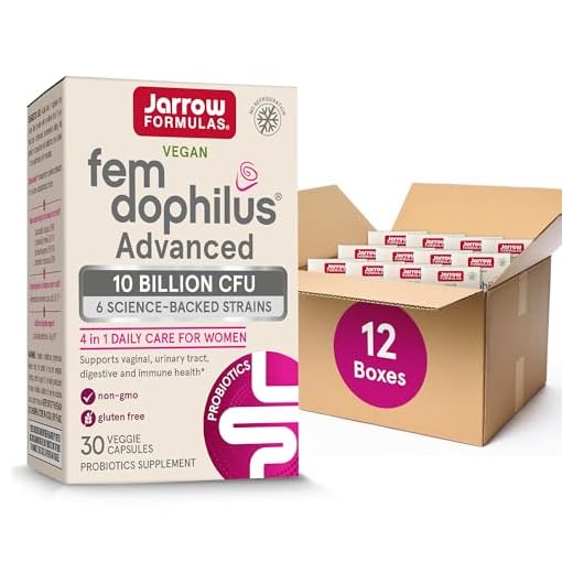 Jarrow Formulas Fem-Dophilus Advanced - Women's Probiotic Supplement - 10 Billion CFU - Supports Vaginal, Urinary Tract & Digestive Health - Shelf Stable (Pack of 12)