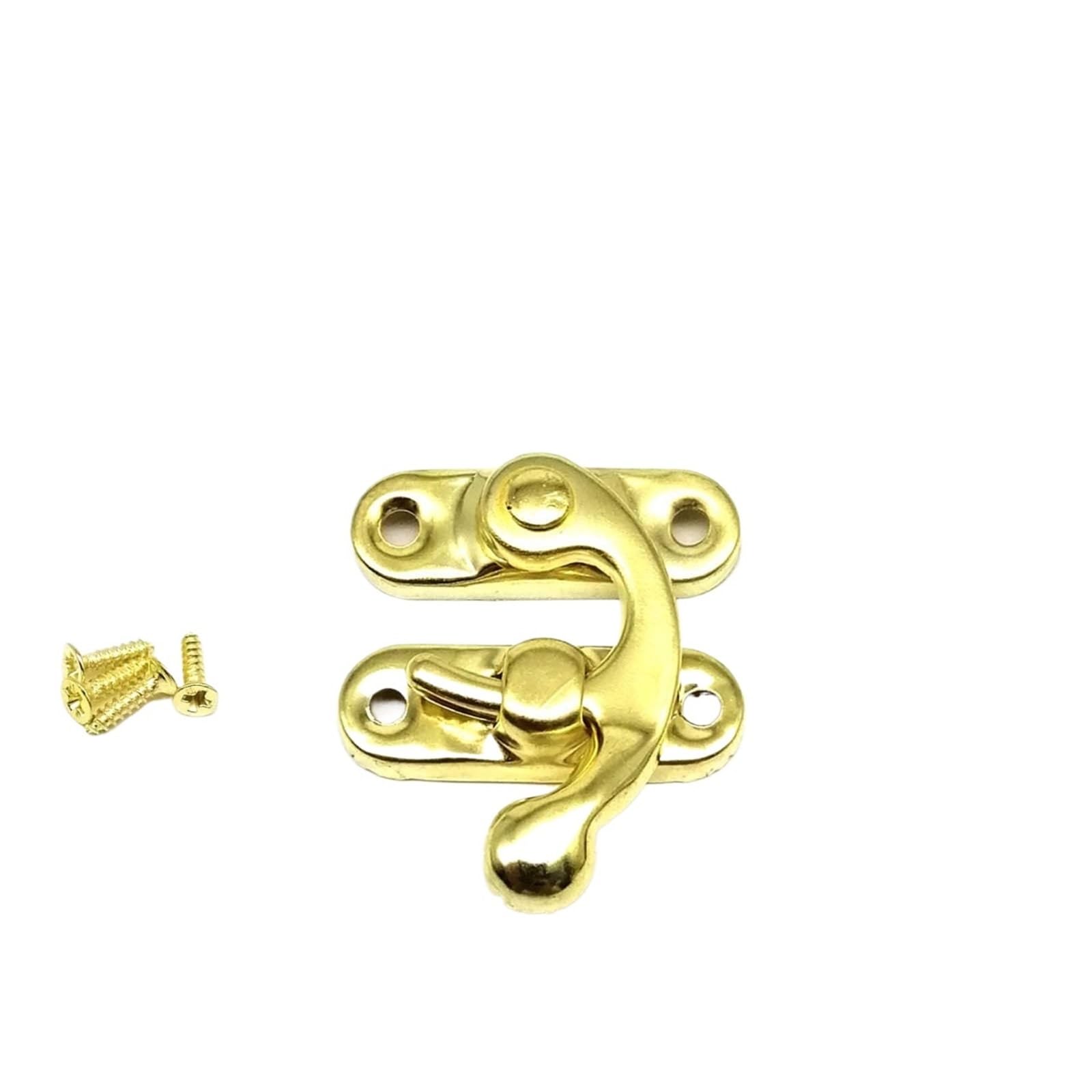 12pcs Box Toggle Latch Hasp Hook Lock Closure for Wooden Jewelry Chest Case Leather Bag Handbag Suitcase with Screw for Boxes v(Medium Golden)