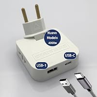 Three Stars Lapos Elosztó USB-C és USB-A Portokkal 4000W Háromfoglalatos Fehér 1