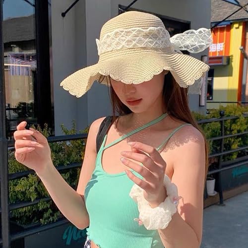 Sombrero de verano transpirable de paja para mujer miniatura 6