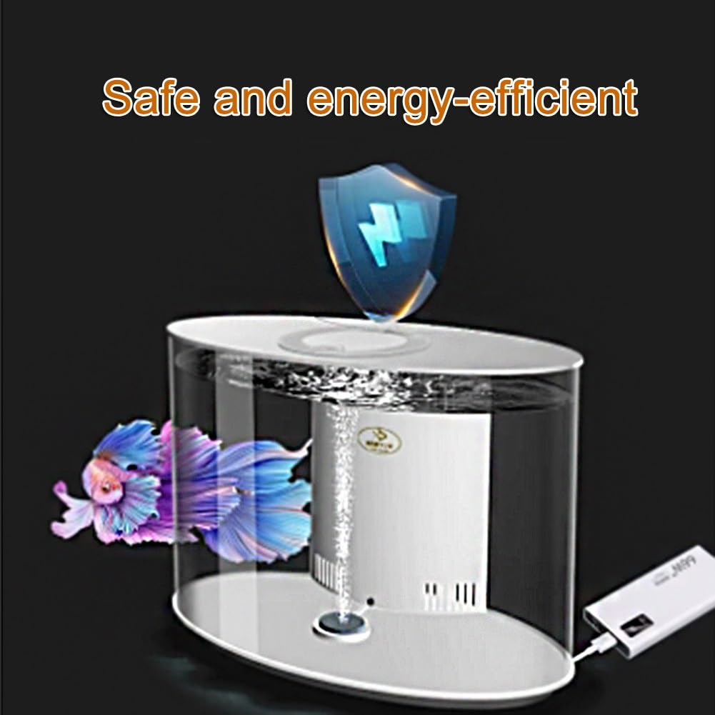 GZHERVICES Aquarium De Bureau Moderne, Petit Aquarium Ovale De 22 L avec Éclairage LED Télécommandé Et Filtre Silencieux, Aquarium Compact pour Salon, Chambre Ou Bureau(Clair)