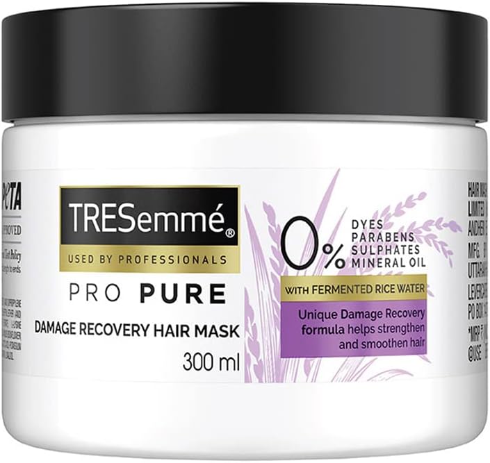TRESemmé Pro Pure Damage Recovery Mask, with Fermented Rice Water, Sulphate Free & Paraben Free, for Damaged Hair, 300 ml
