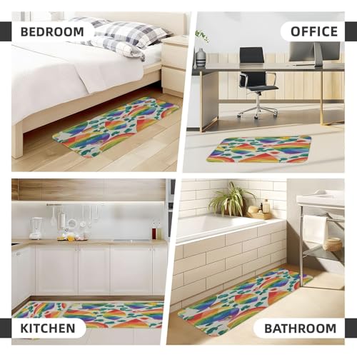 Lot de 2 tapis de cuisine Pride Rainbow en velours absorbant