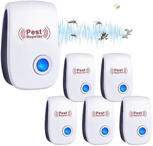 Repellente per parassiti a ultrasuoni, 6 pezzi di repellente elettronico per insetti e zanzare, repellente per zanzare, ragni, scarafaggi, topi Repellente per parassiti a ultrasuoni, 6 pezzi di repellente elettronico per insetti e zanzare, repellente per zanzare, ragni, scarafaggi, topi