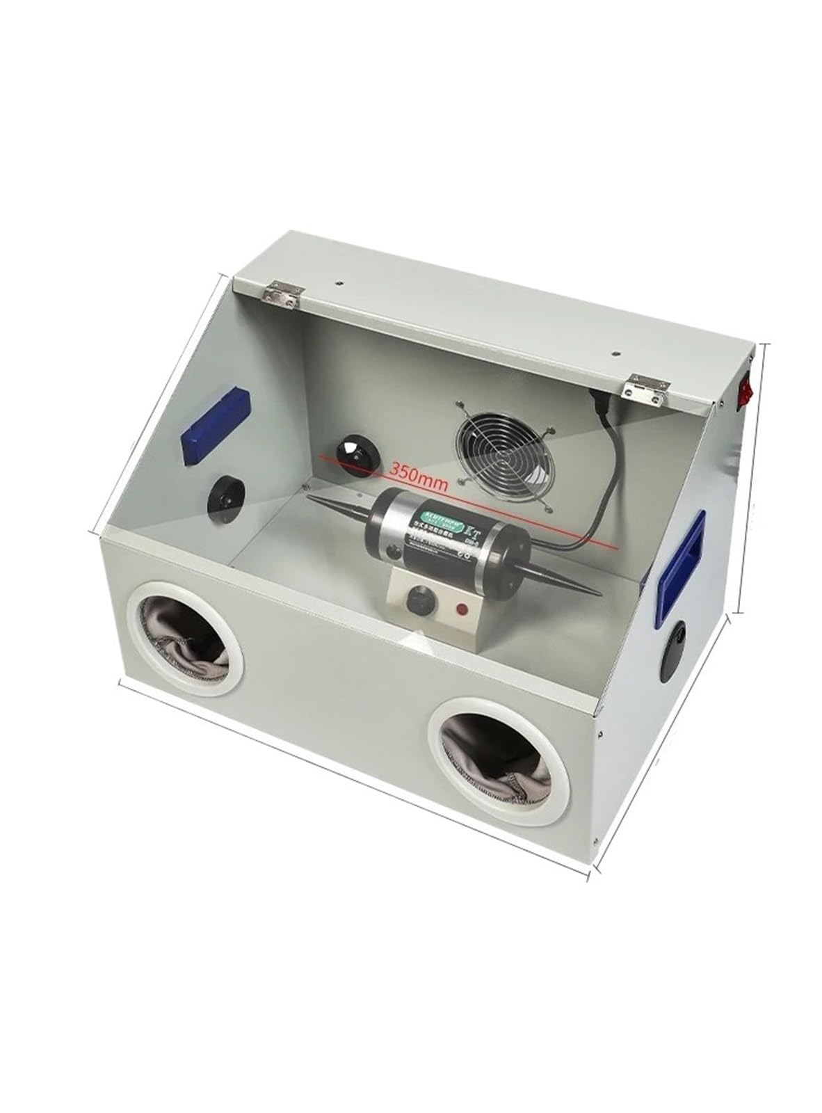 200W Buffer Grinder Jewelry Bench Polisher Adjustable Variable Speed Polishing Machine with Exhaust Fan Blower, Dust Collector,