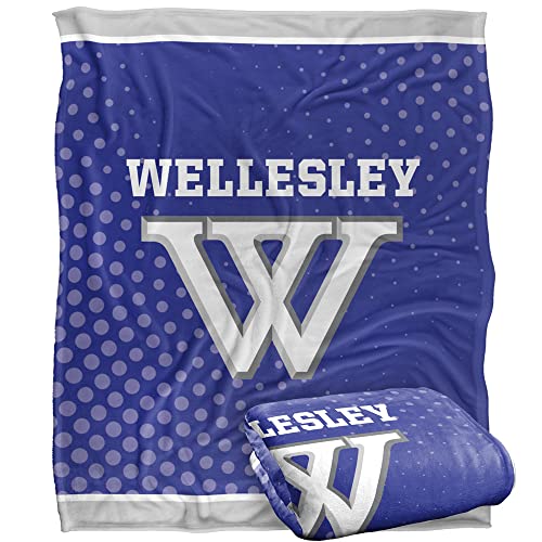 Wellesley College Blanket, 50"x60" Logo Dots, Silky Touch Super Soft Throw Blanket