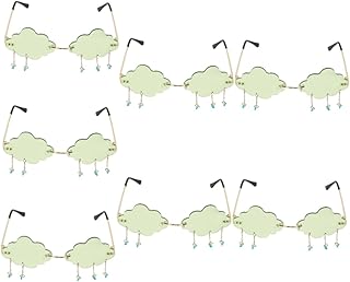 7 Pçs Óculos De Chuva De Nuvem Sem Armação Óculos De Sol De Borla Óculos De Sol Femininos Retrô Cabine De Fotos Óculos Polarizados Óculos De Presente De Pesca Sem Moldura Para