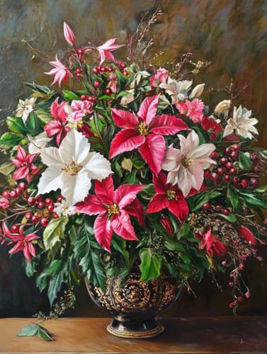 Fleurs dans un vase diamond painting 5D complet MIRONS kit strass cristal 40x50cm