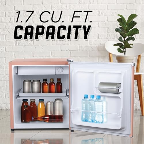 ICEBOX 1.7 Cu. Ft. Compact Refrigerator, ENERGY STAR Certified Small Refrigerator, Single Door Mini Fridge with Freezer, R600a Refrigerant,IBCR17BLS, Blush Red on Fridge.com