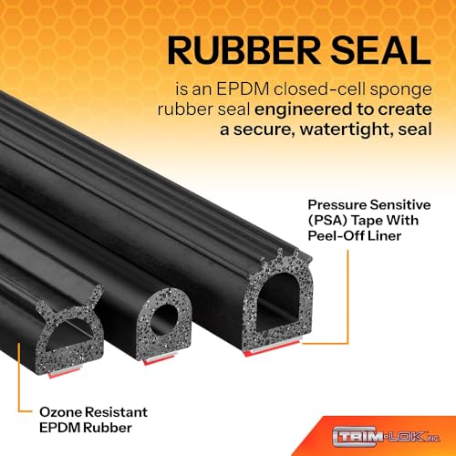 image for Trim-Lok D-Shaped Rubber Seal – .75” Height.75” Width, 25’ Len