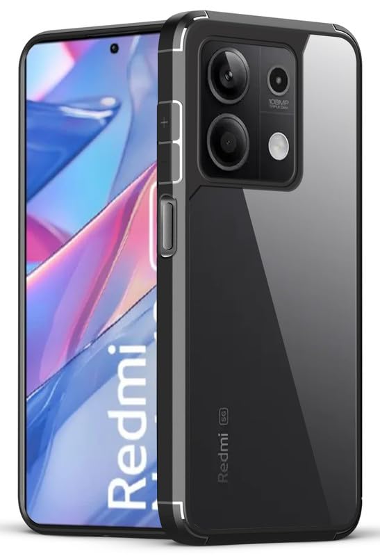 Mr. Case Transparent case with Silicone Frame Back Cover for Redmi Note 13 5G | Shockproof Transparent Hard Back Shockproof Bumper - Transparent (Black Border) (B0CXY1K7G6) Amazon Price History, Amazon Price Tracker