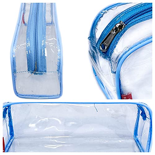 Image of iShine Multipurpose Travel Morning Zipper Pouch for Men and Women Transparent Medium (Pack of 1, Navy Blue)