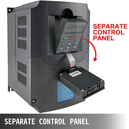 VEVOR Control CNC VFD 220V 7.5 KW 10HP Variable Frequency Drive 50A CNC Motor Drive Controller Inverter Converter 400 Hz 1 or 3 Phase Input 3 Phase Output for Spindle Motor Speed Control