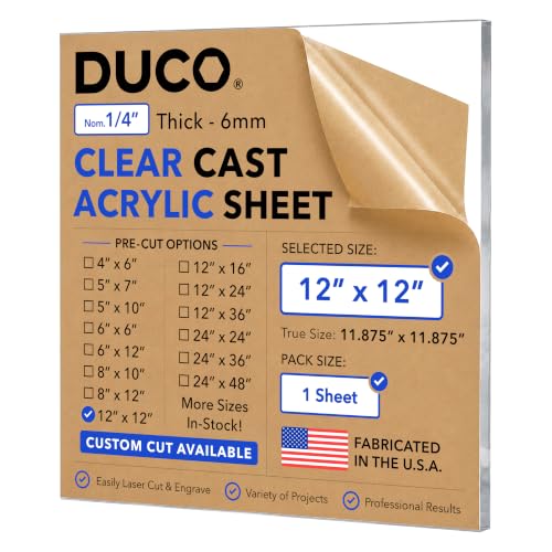 Duco 1/4' Clear Cast Acrylic Sheet
