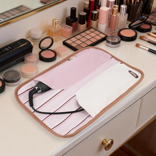 Bolso plegable para plancha de pelo portátil color rosa miniatura 4
