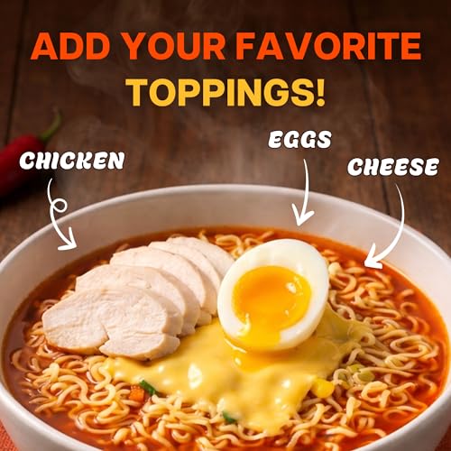 Image of Nongshim Spicy Chicken Noodle Soup Instant Ramen, 12 Pack, Korean Microwaveable Bowl Soup Mix, Ramyun with Veggies, Sabor a Pollo