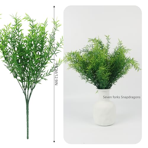 Tearom Large Outdoor Artificial Ferns - 6pcs Set | Fake Plants for Outdoor Planters | Faux Greenery for a Natural Look (Goldfishweed)