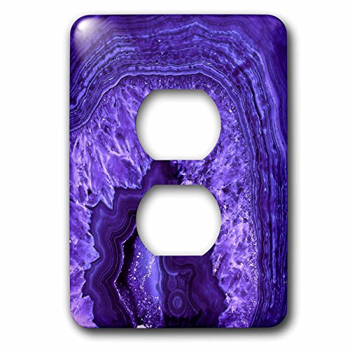 3dRose lsp_275051_6 Image of Purple Ultra Violet Marble Agate Gem Malachite Quartz Plug Outlet Cover