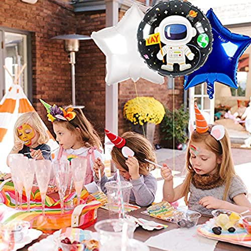 Image of AMFIN (Pack of 3) Astronaut Theme Birthday Decoration Astronaut Balloons for kids Astronaut Foil Balloon Birthday Balloon for Decoration - Multicolor