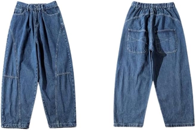 Mens Baggy Jeans Y2k Wide Leg Barrel Jeans for Women Stretchy Hip Hop Loose Denim Pants Grunge Clothes Streetwear - Image 5