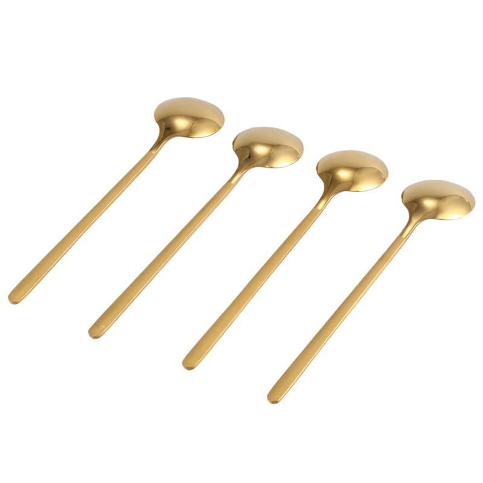 JINGYAN Cuillères 12pcs / Set Forme Ronde cuillère à café en Acier Inoxydable Mini cuillère à café de cuillère cuillère cuillère crème glacée Soupe cuillère cuillère Accessoires de Cuisine