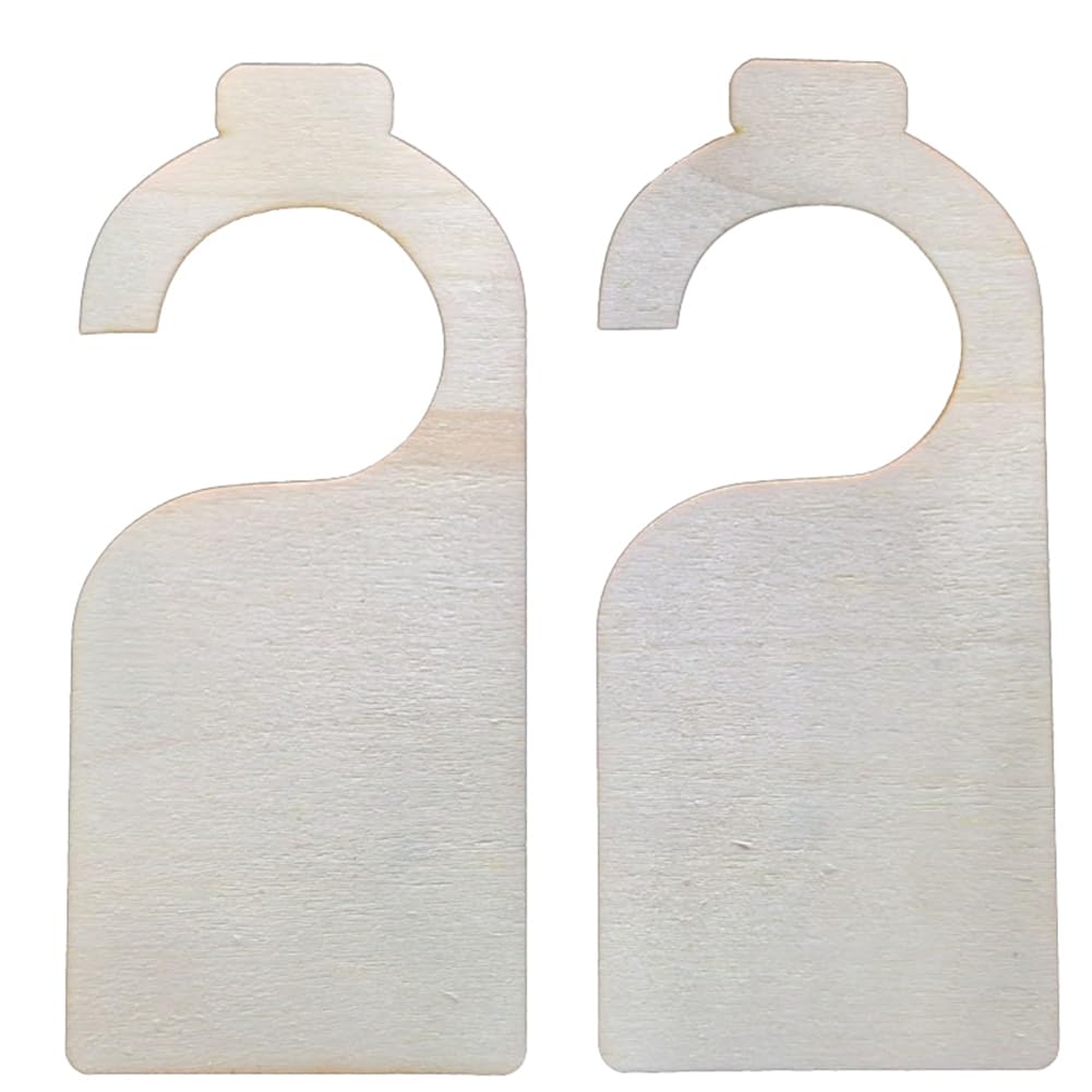 CTRLZS 40PCS Unfinished Wood Door Sign Blank Wooden Hanger Plaque DIY Craft Project Message Notes Memo Board Door Knob Sign