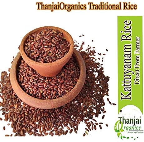 Thanjai Organics Hand Pounded Kattuyanam Rice 5Kg | Traditional Red Rice | Unpolished Rice | Kattuyanam Arisi
