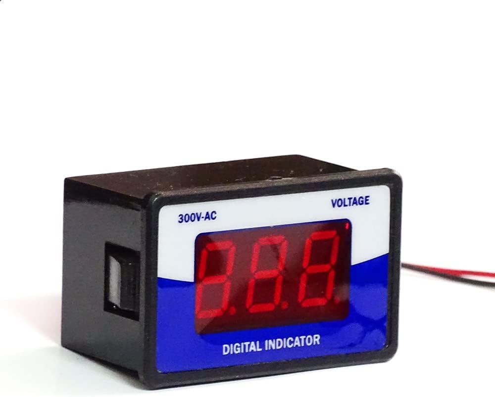 Microtail Electronics Plastic Blue-White AC 60-300v Direct Digital Voltmeter Indicator Portable for Home, Office & Industry use, Two Wire (P-N)
