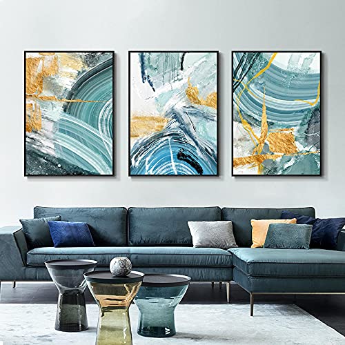 Toile peinture patchwork géométrique abstrait moderne pour décoration de salon lot de 3 60x80cm