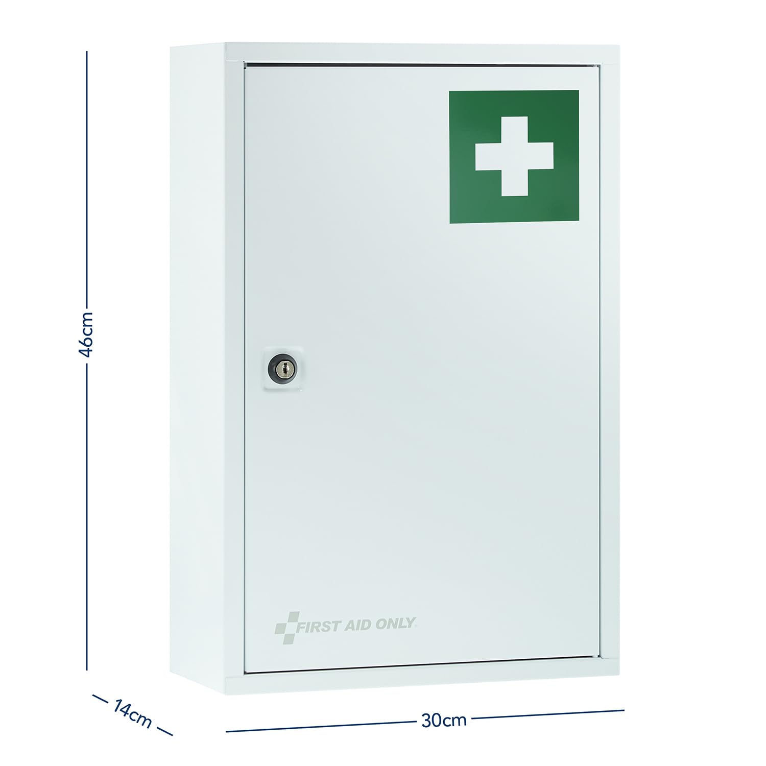 First Aid Only Verbandschrank Weiß mit 3 Fächern DIN 13157 | Gefüllter Erste-Hilfe-Schrank aus Metall zur Verbandmaterial und Medikamenten Aufbewahrung | Medizinschrank 46 x 30 x 14 cm