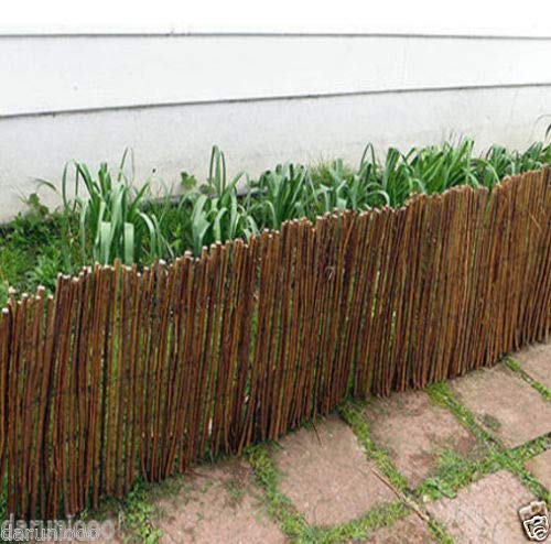 Wafer Natural Willow Edging Outdoor Garden Fencing Border Wooden Roll - H20cm x L1m