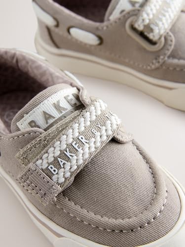 Chaussures bateau en toile grège garçon confortables et légères
