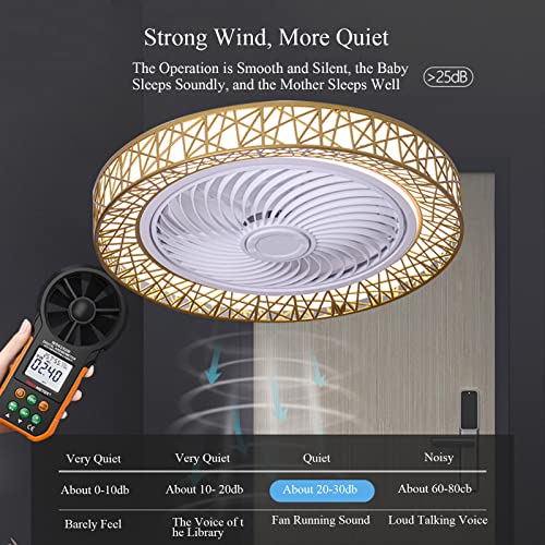 Ventilateur de plafond moderne avec lumière LED 60W réglable et télécommande pour salon blanc - 6