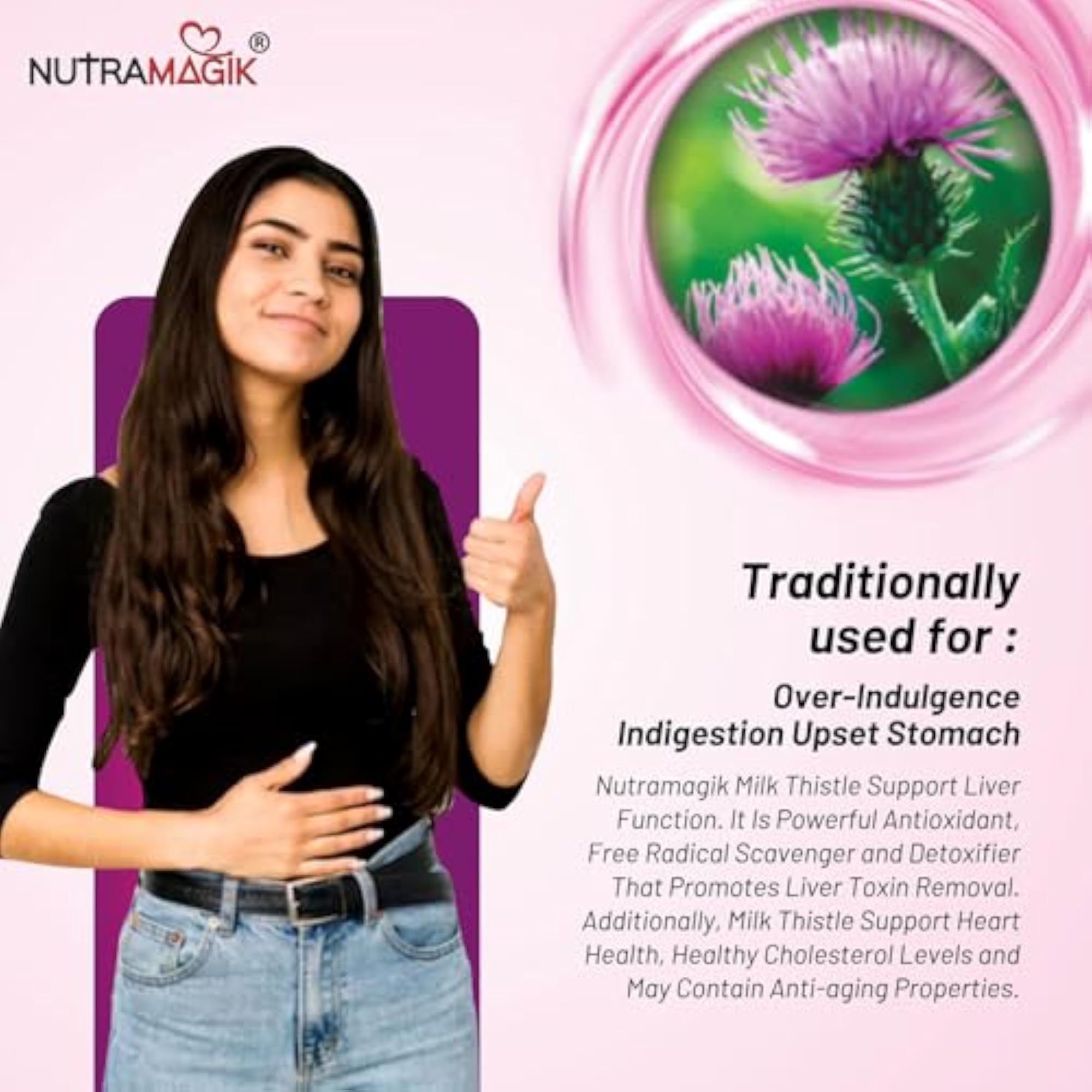 Milk Thistle with Dandelion Root Extract - 60 Capsules