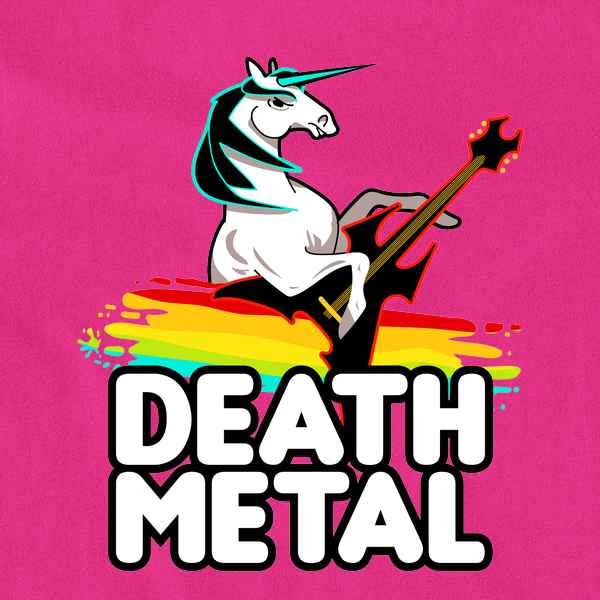 Pop Threads Death Metal Unicorn Retro Rainbow Funny Baby Toddler Kids Girl Boy T-Shirt2