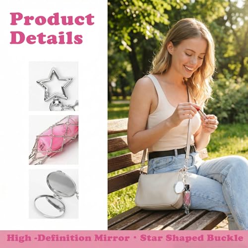 Image of Lipstick Holder Keychain Bag Charms Y2K Accessories, Portable Makeup Essentials for Travel and Daily Use, Cute Handbag Accessories for Women and Girls