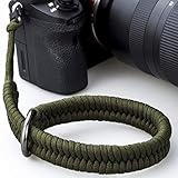 Camera Wrist Strap with Safer Connector for Nikon Canon Sony Panasonic Fujifilm Olympus DSLR Mirrorless, Adjustable Paracord Camera Wrist Lanyard , Quick Release Camera Hand Strap (Green)