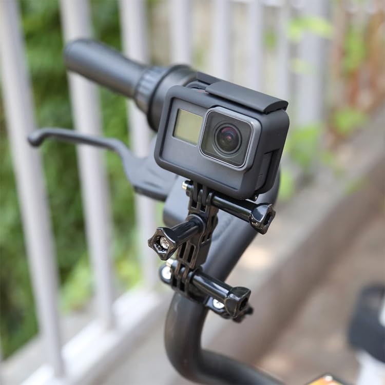 Image of Reflex Camera Bike Handlebar Pole Clamp Mount Compatible with Go Pro Hero 13-5, Session, Insta 360 - Durable, Adjustable Action Camera Mount