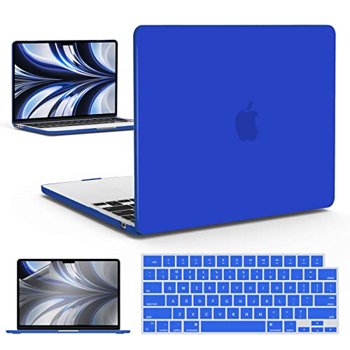 IBENZER MacBook Air 13 inch Case 2026 2025 2024 2023 2022 M4 A3240 M3 A3113 M2 A2681,Hardshell Case w/KeyboardCover ScreenFilm for MacBook air 13.6 inch case,Royal Blue, KK-RBL+2
