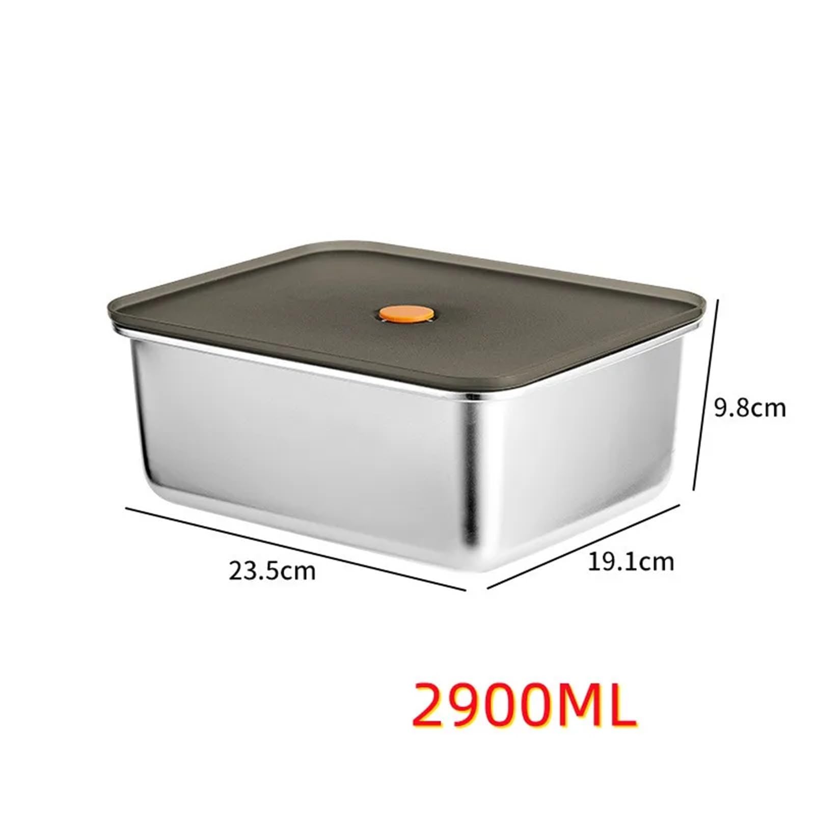 Frischhaltedosen aus Edelstahl Tragbare Bento-Box for Lebensmittel und Obst aus Edelstahl mit Deckel, Snackbehälter, auslaufsichere Aufbewahrungsbox for Frischhaltezwecke(2900ML)