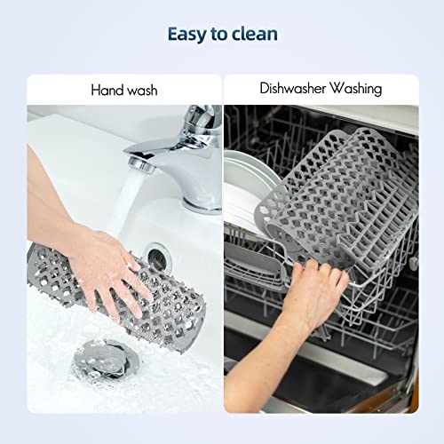 Silicone Sink Protector For Kitchen Sink, 26''X14'' Silicone Sink Mat Grid Accessory For Kitchen Sink-With Center Drain-Non-Slip-Heat Resistant For Bottom Of Farmhouse Stainless Steel Porcelain Sink #TOP4