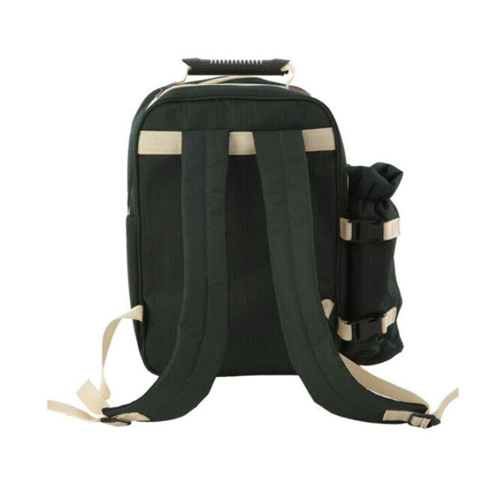 Bolsa de Picnic al Aire Libre Cesta de Picnic Mochila Bolsa de Aislamiento Mochila portátil para Cuatro Personas Bolsa de Aislamiento con vajilla (Color : Azul) (Azul)
