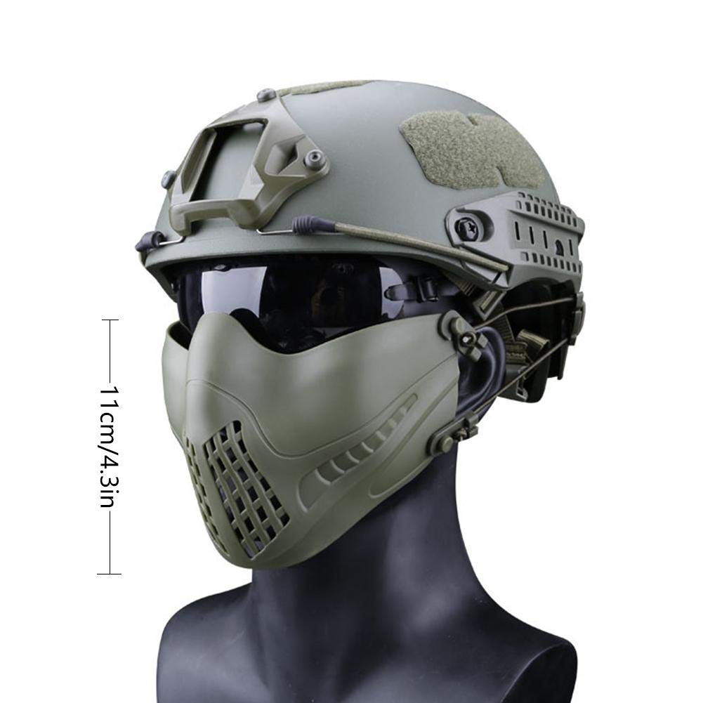 Maschera tattica da esterno con sistema di fascia a due modalità, maschera di protezione tattica per il viso, per la caccia, paintball, militare, Cosplay e Movie Prop