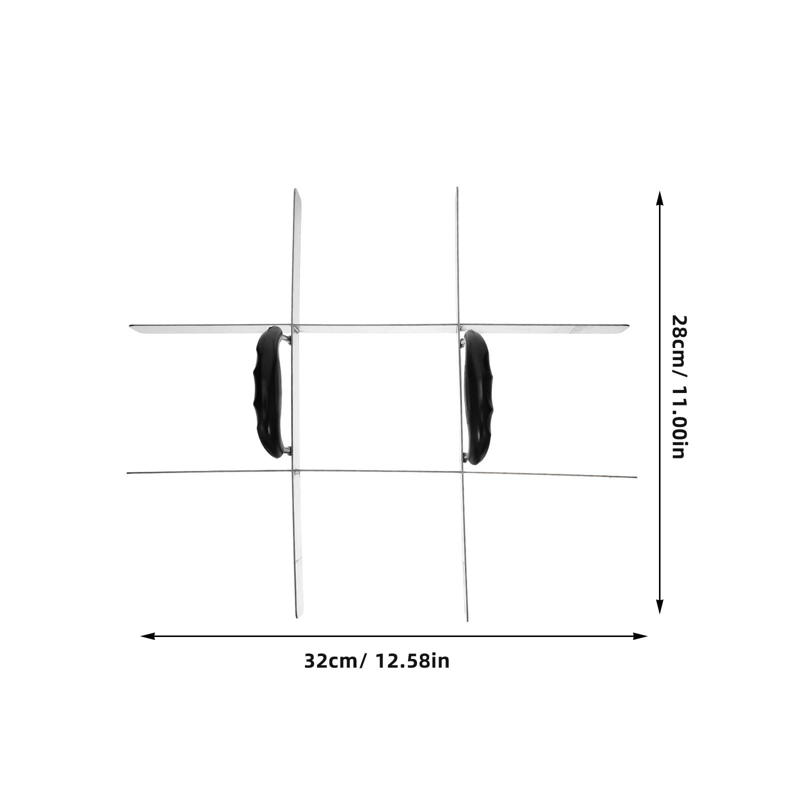 Luxshiny Marcador de Porciones de Brownie, Divisor de Pasteles, 9 Rejillas, Acero Inoxidable, Plata, Fácil de Limpiar y Resistente al Óxido, para Fiestas y Reuniones