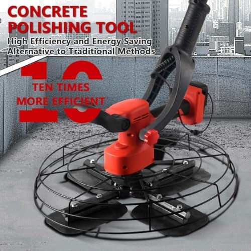 Cordless Concrete Rendering Tool, 6-Speed Professional Power Trowel with 5 Grinding Discs, Detachable Extension Rod for Polishing & Cement Finishing (20000mAh)