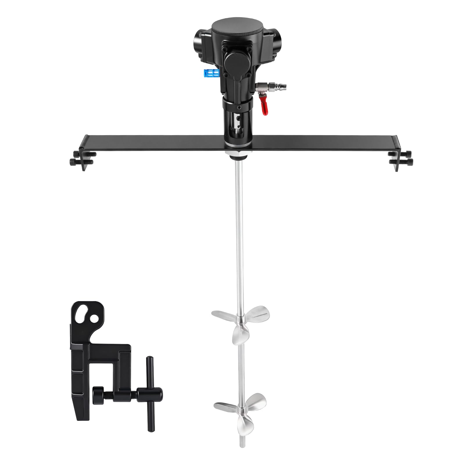 MXBAOHENG 1/2HP Agitadores de Aire IBC 200 L 50 galones Mezclador de pintura de aire comprimido con placa de cruz de acero inoxidable y abrazadera vertical Mezclador neumático para Disolvente de Tinta