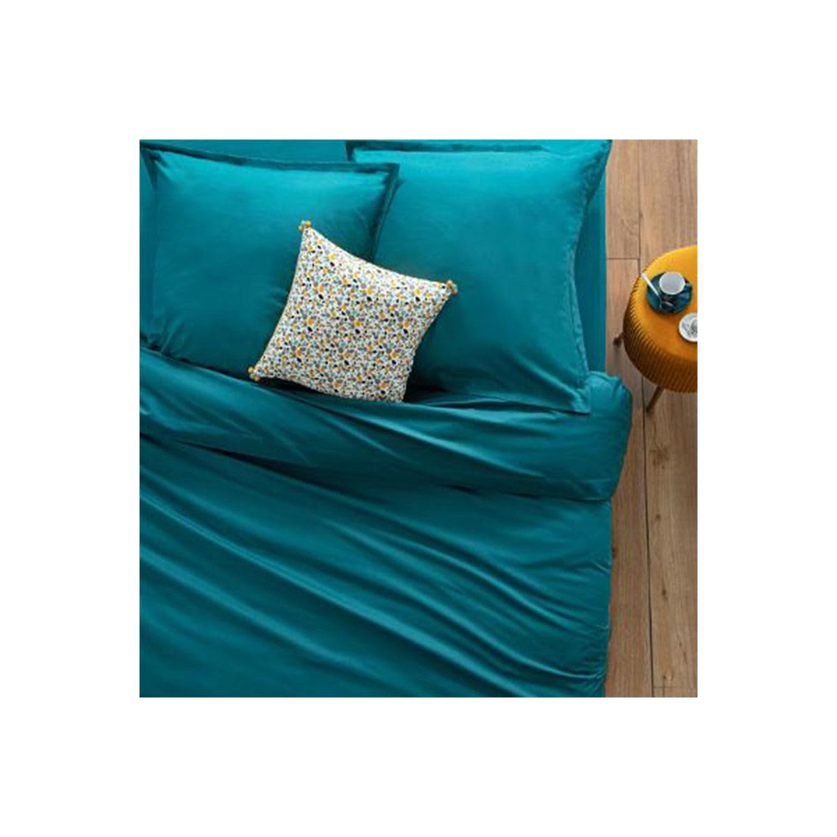 Atmosphera Créateur d'intérieur - Housse de Couette Intérieur 140x200cm Bleu Canard