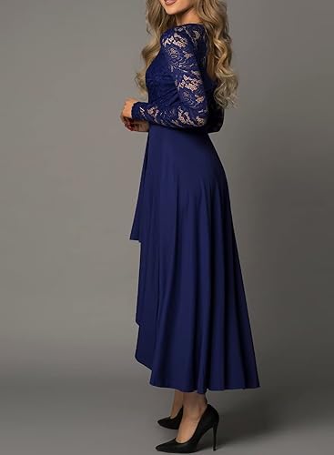 Miniatura 3 de Elegante vestido de noche de cóctel asimétrico alto y bajo de moda para mujer