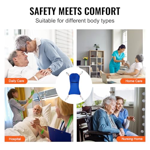 Image of VEVOR Universal Full Body Patient Lift Sling - Medium, Patient Lift Medical Sling for Easy Transfer and Bathing, Polyester Patient Aid Transfer Sling for Elderly, Disabled, Bedridden, 600LBS Capacity